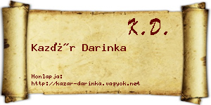 Kazár Darinka névjegykártya